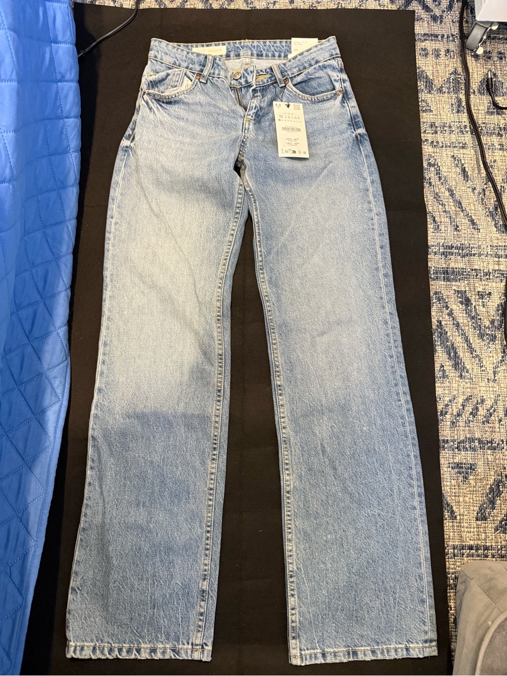Zara Light Wash Wide-Leg Jeans - Light Blue